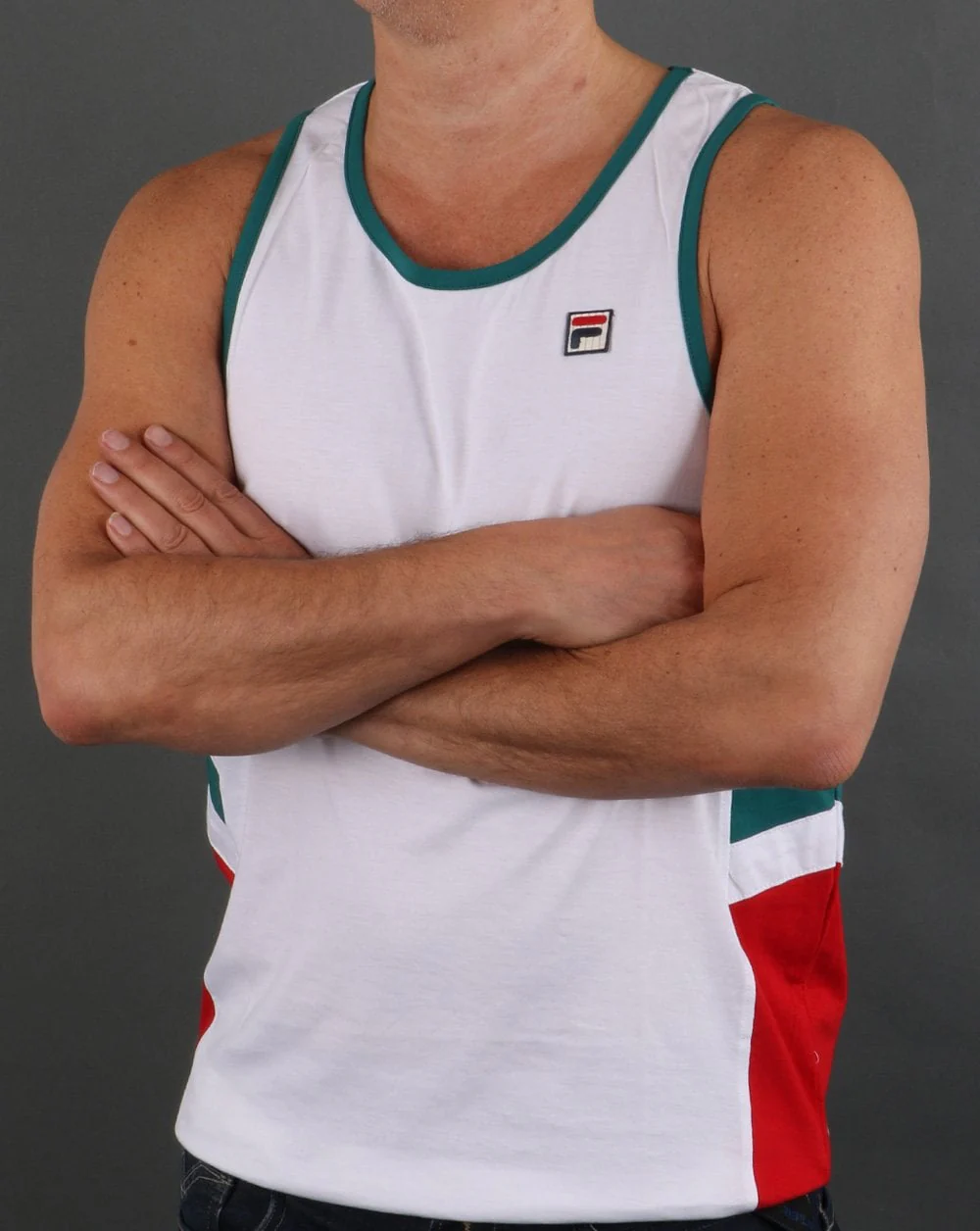 Fila Vintage Vest White-Green-Red - Image 4