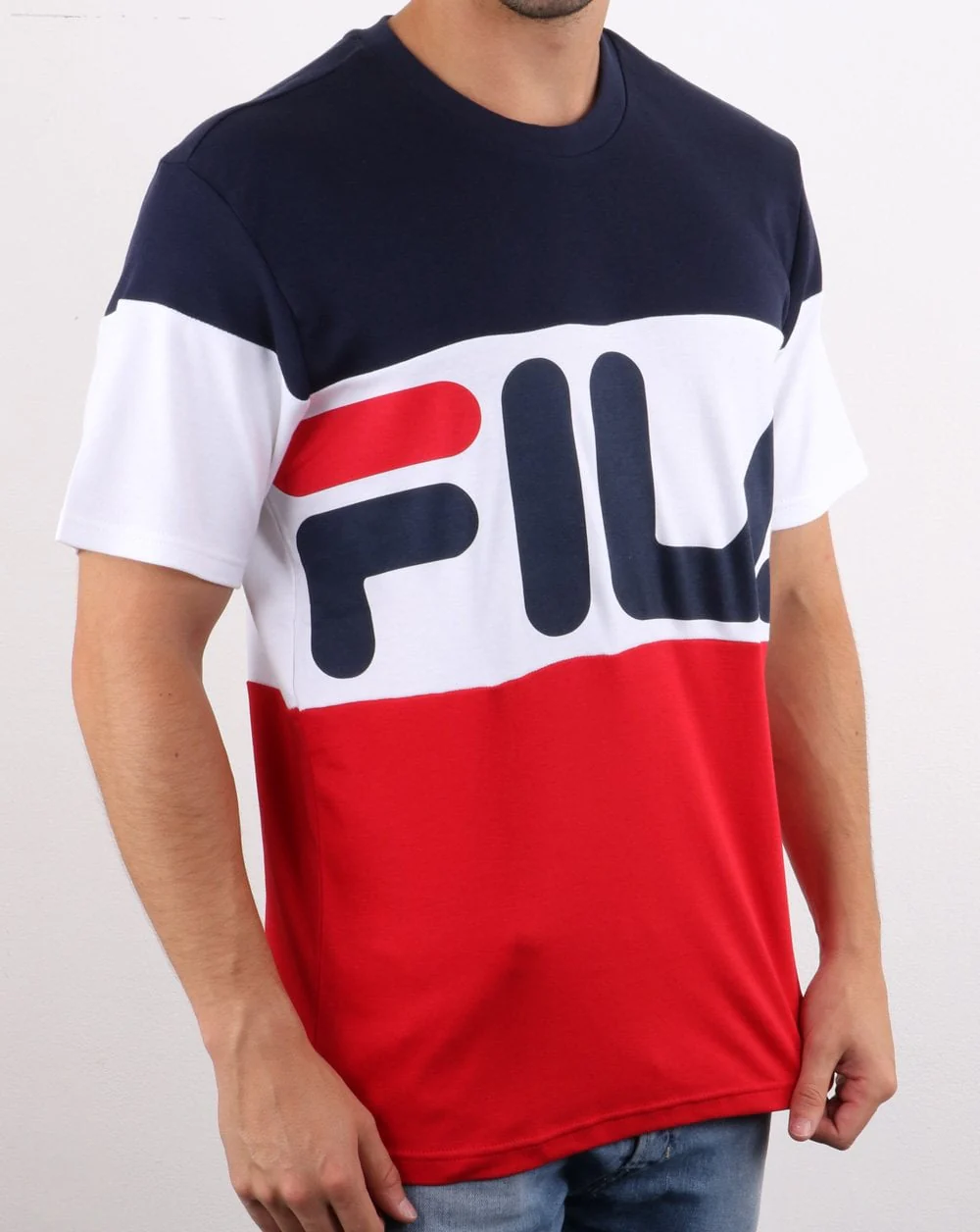 Fila Vintage Vialli T Shirt Navy/Red/White - Image 2