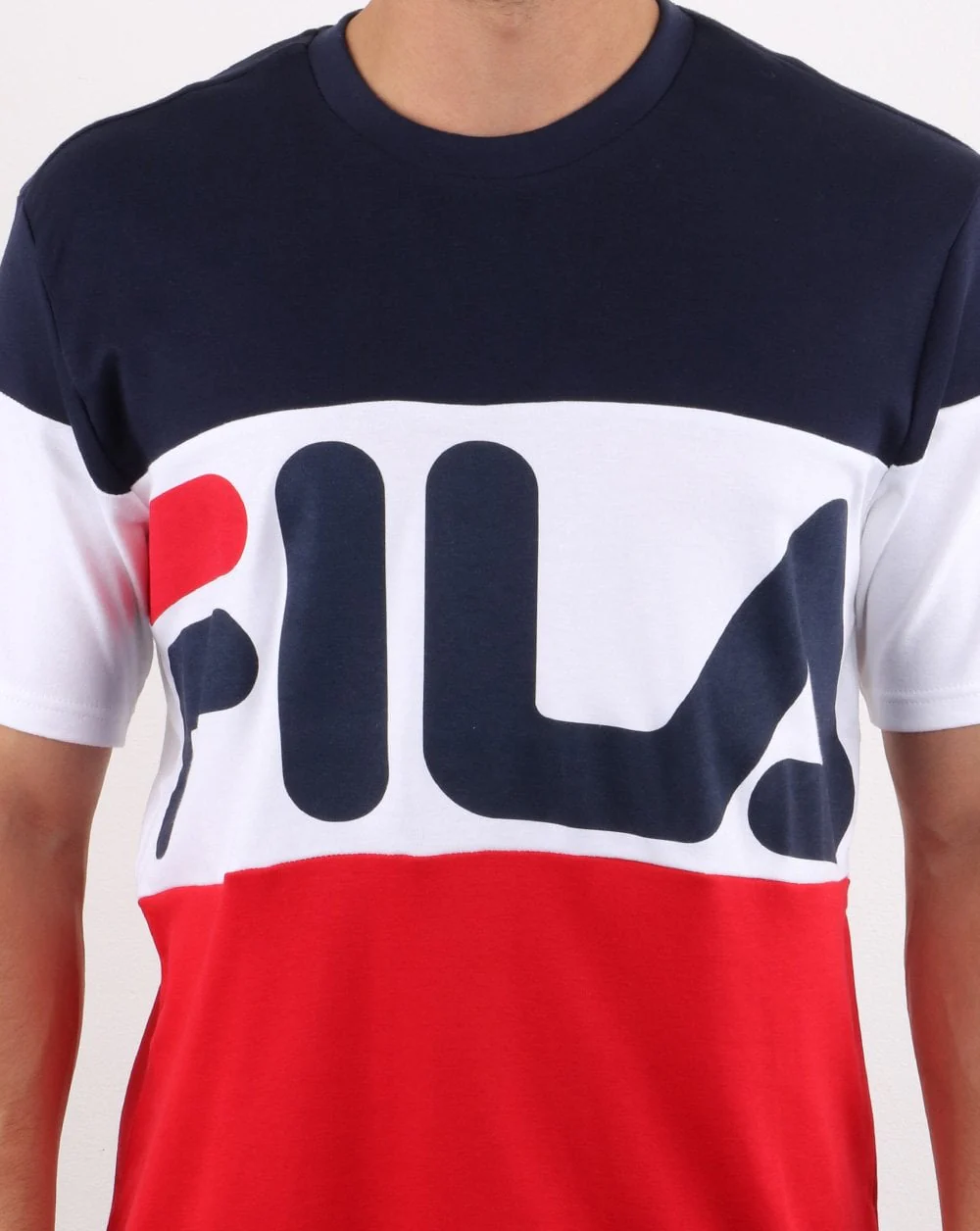 Fila Vintage Vialli T Shirt Navy/Red/White - Image 4
