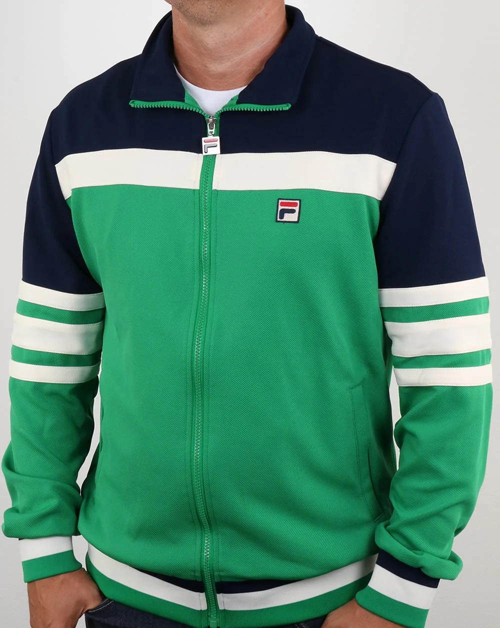 Fila Vintage Vilas Courto Track Top Kelly Green/Navy - Image 4