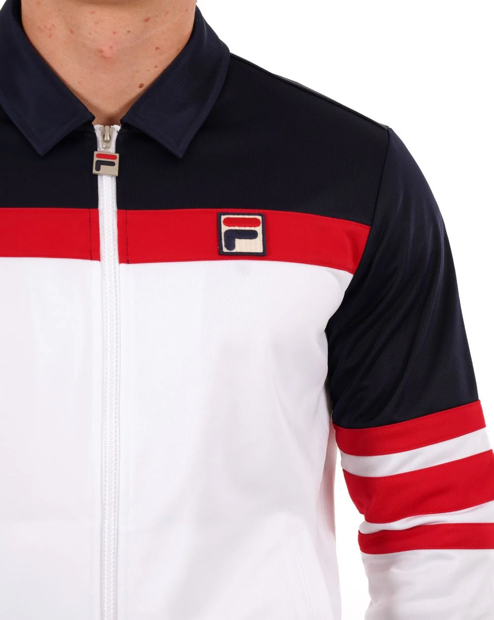 Fila Vintage Vilas OG Track Top White / Navy - Image 3