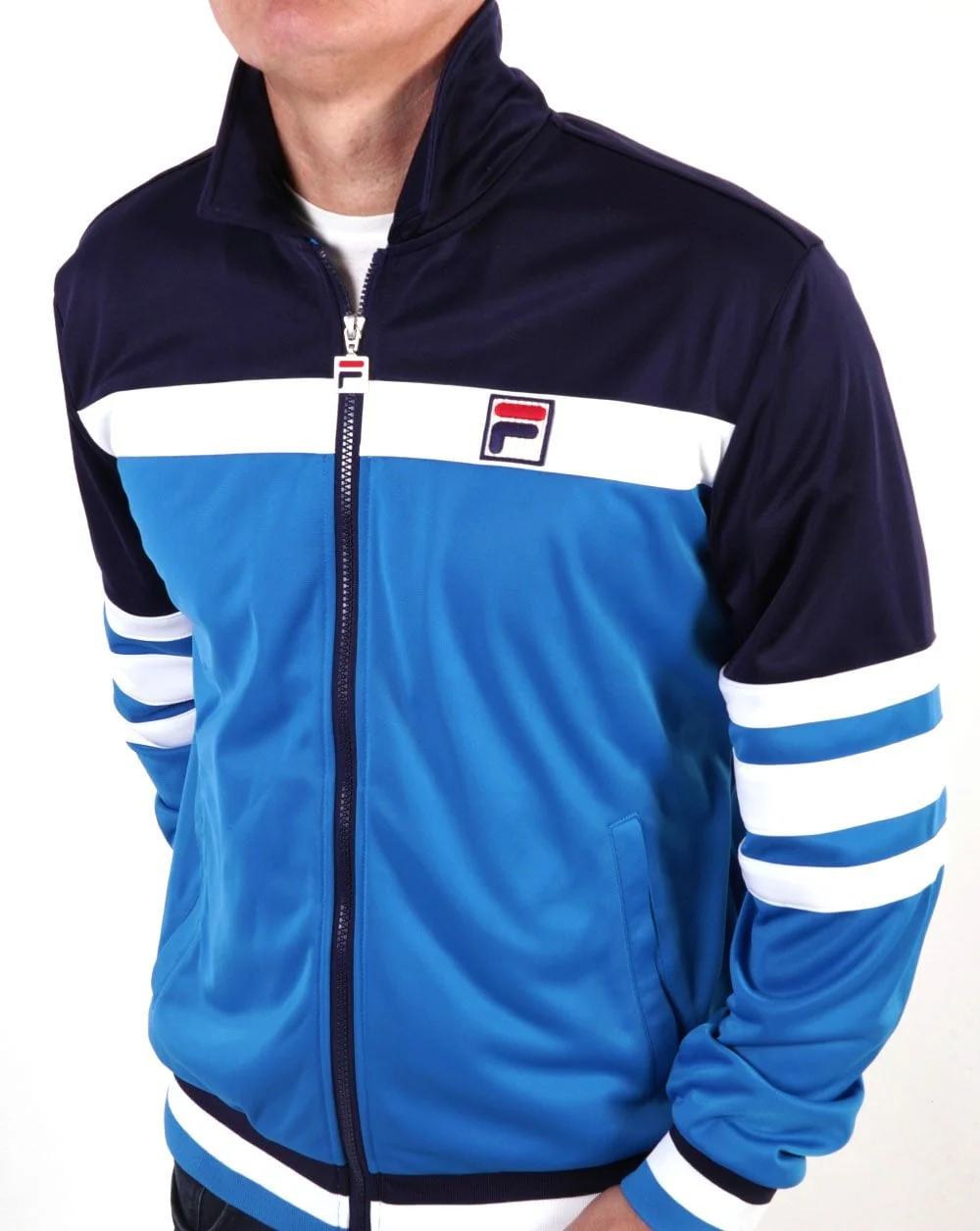 Fila Vintage Vilas Track Top Blue Navy White - Image 3