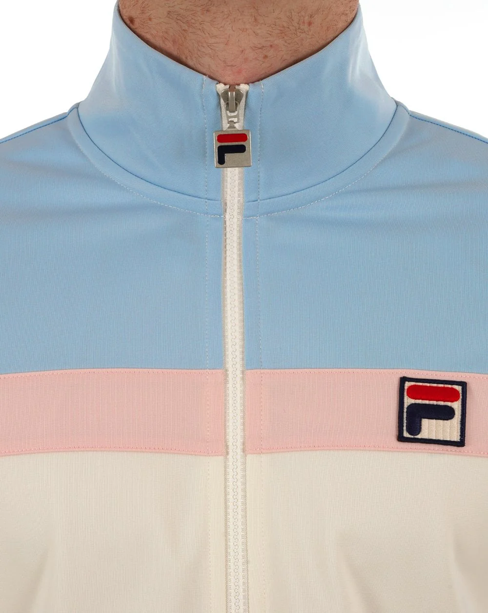 Fila Vintage Vilas Track Top Pastel Sky Off White Pink - Image 2