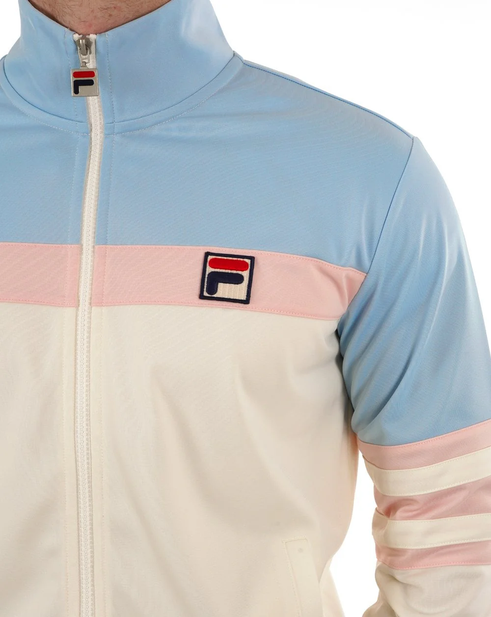 Fila Vintage Vilas Track Top Pastel Sky Off White Pink - Image 3