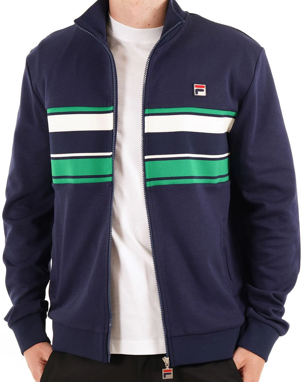 Fila Vintage Vinnie Track Top Navy/Green/Gardenia - Image 4