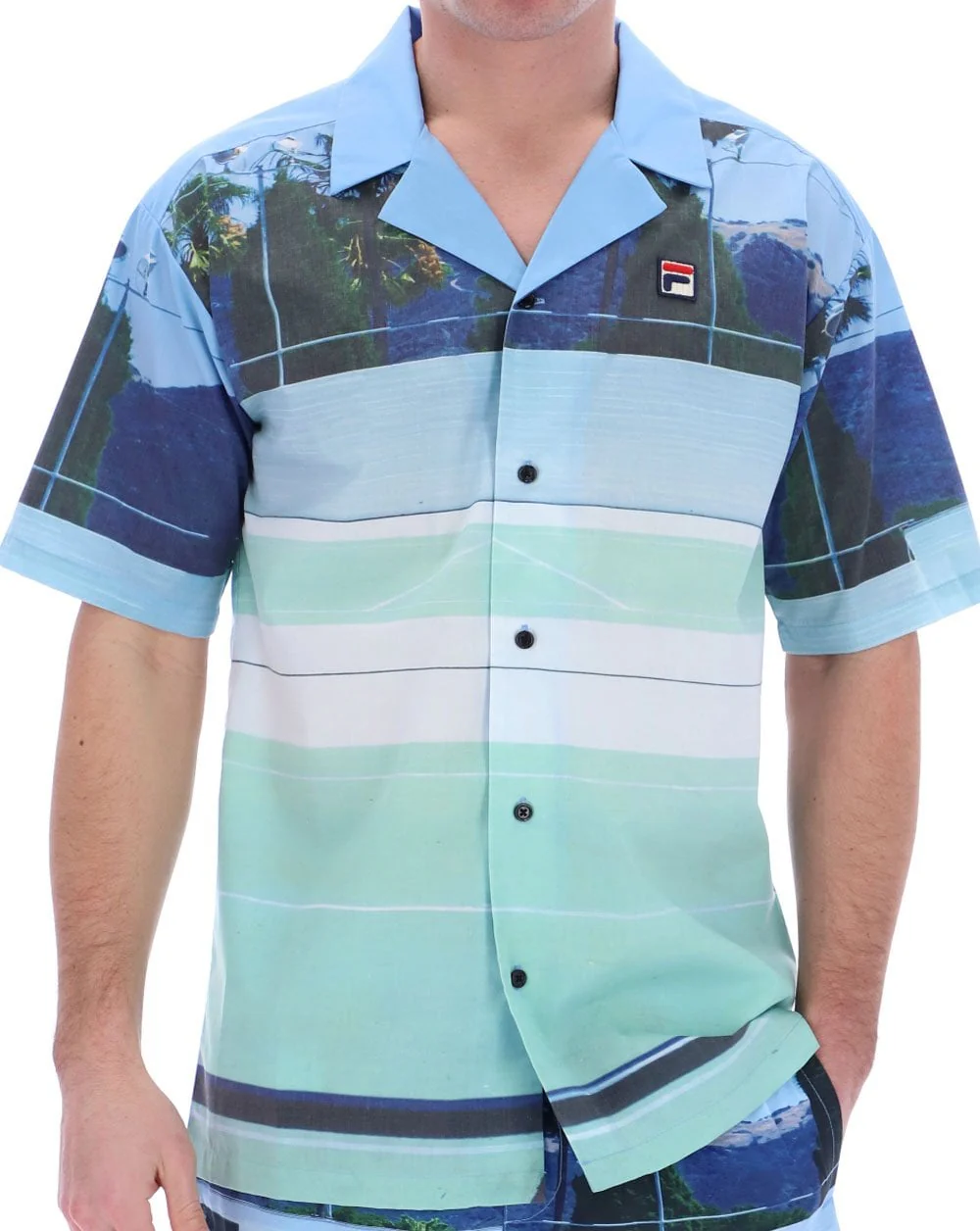 Fila Vintage Vito Short Sleeve Shirt Dusty Aqua