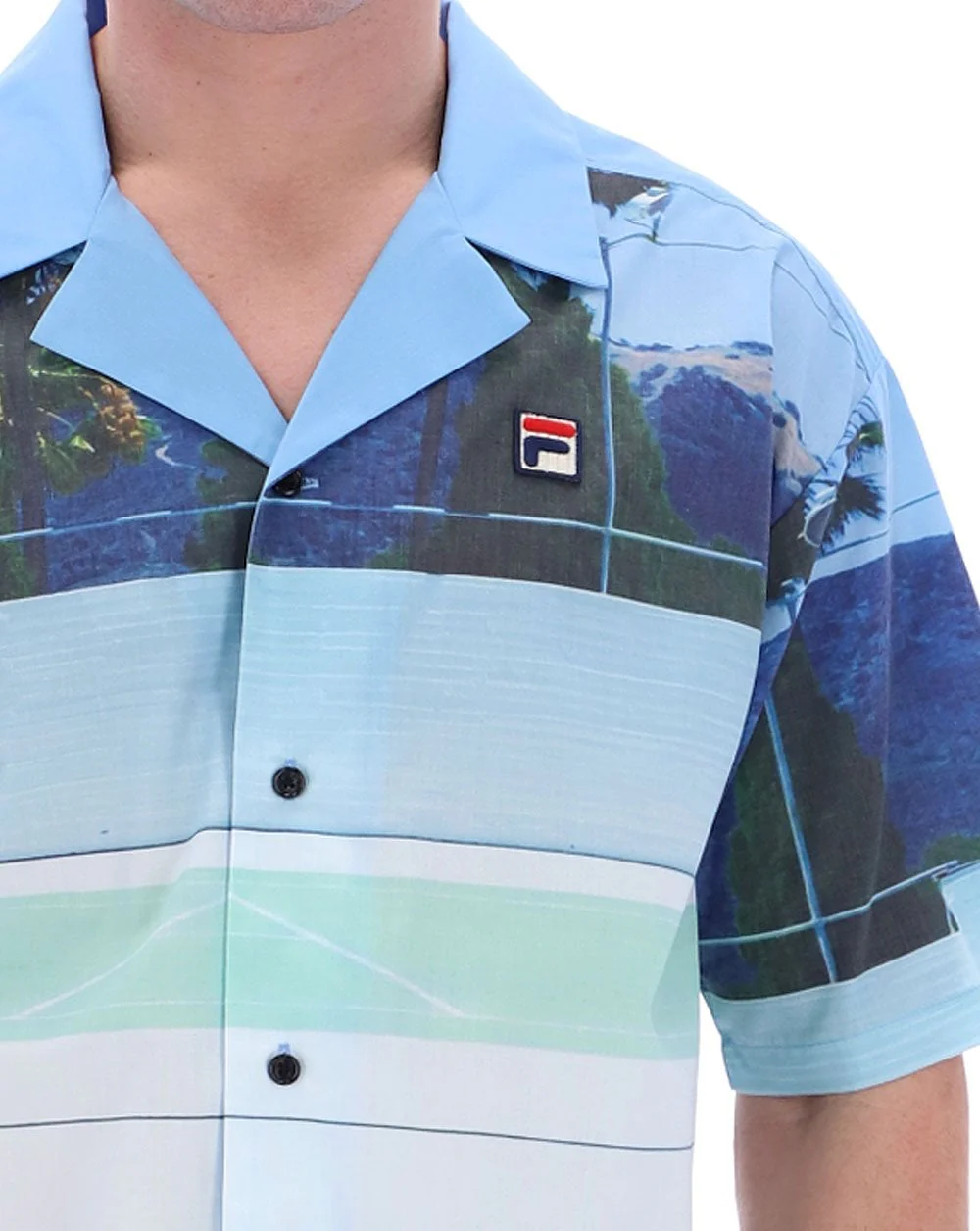 Fila Vintage Vito Short Sleeve Shirt Dusty Aqua - Image 2