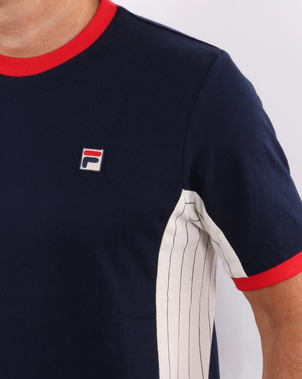 Fila Vintage Warner T Shirt Navy/White - Image 2
