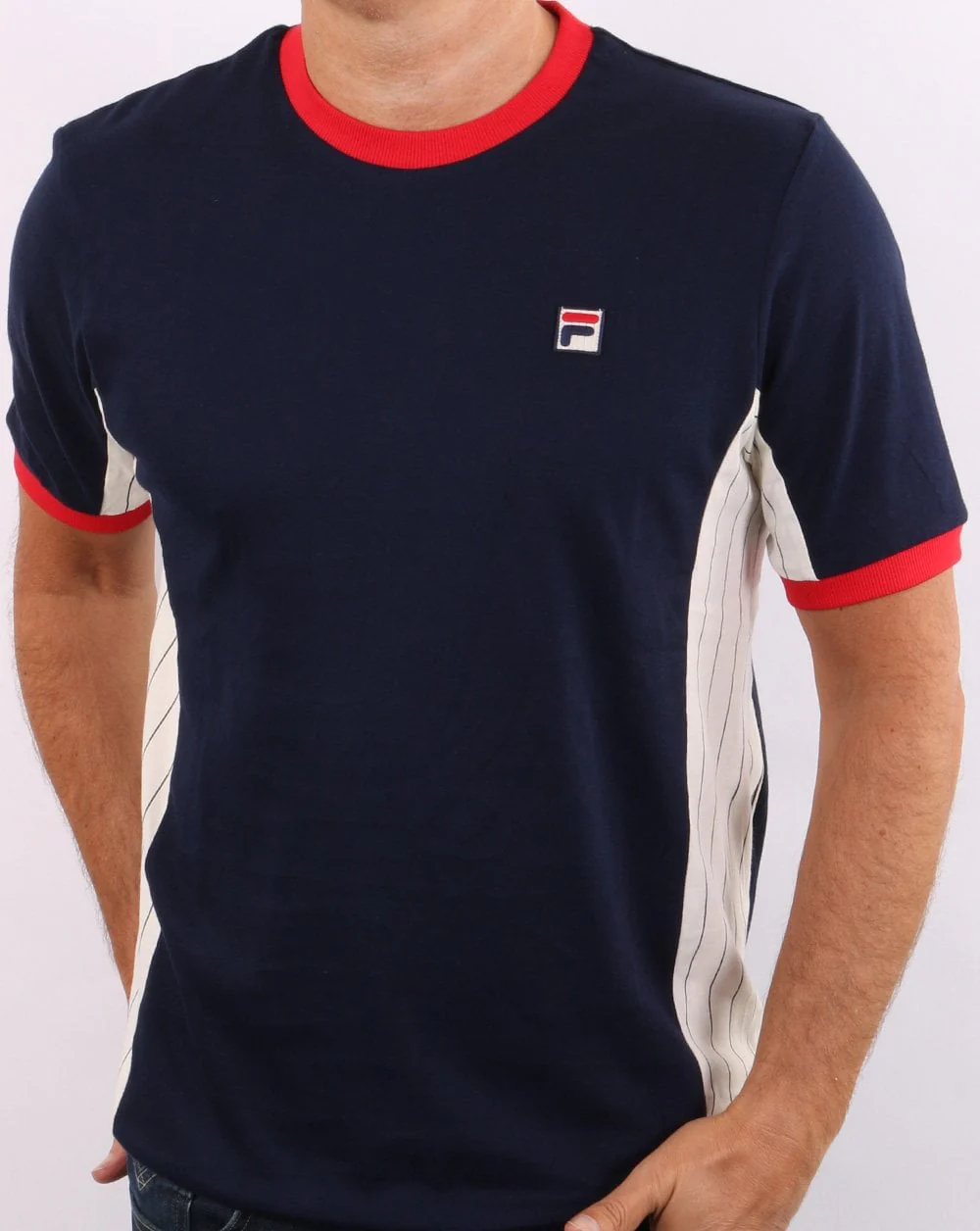Fila Vintage Warner T Shirt Navy/White - Image 3