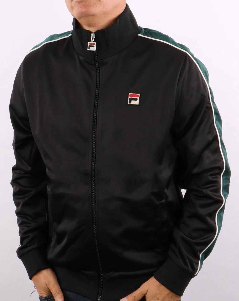 Fila Vintage Wicks Track Top Black/Green - Image 2