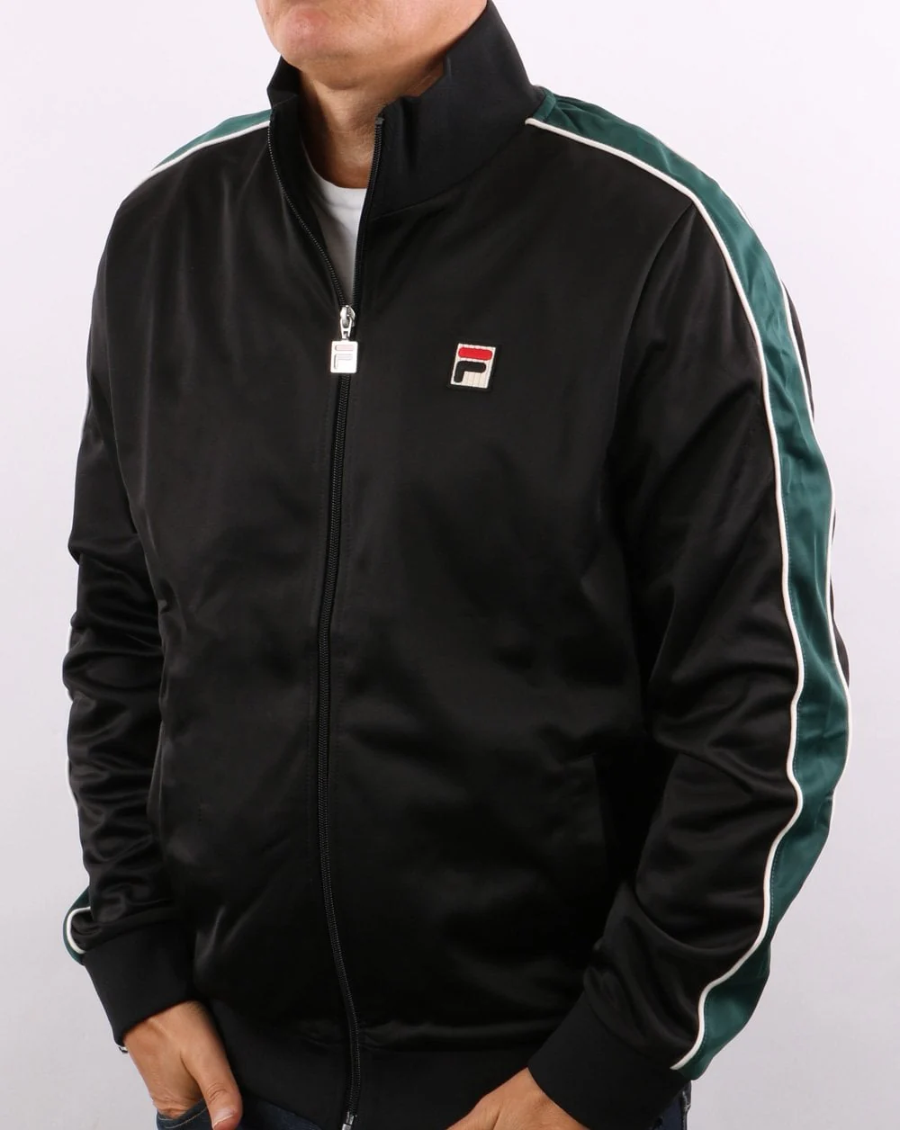 Fila Vintage Wicks Track Top Black/Green - Image 4