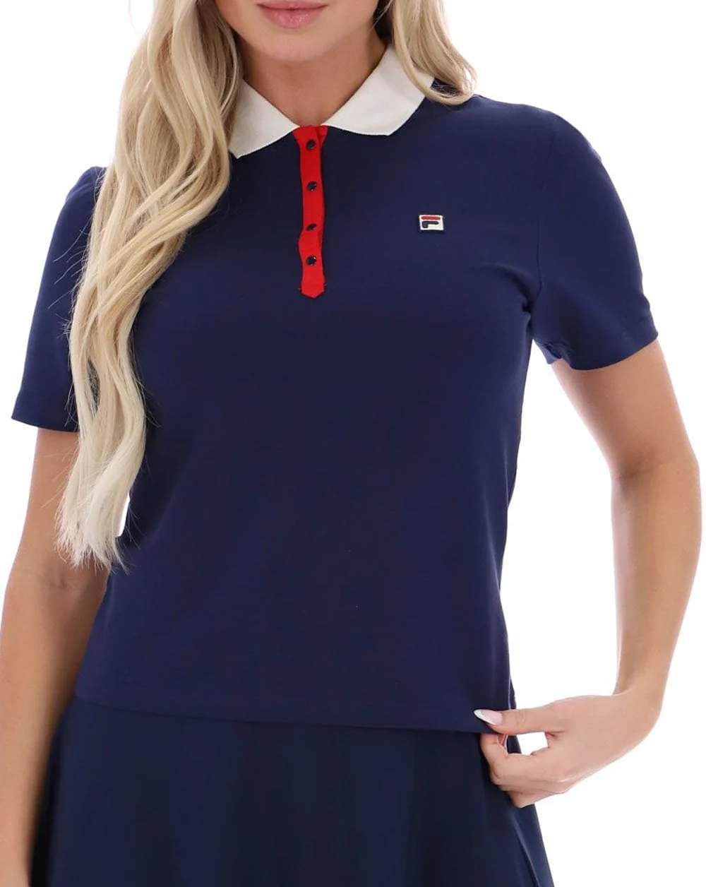 Fila Vintage Women's Juno Fitted Iconic Polo Navy - Image 2