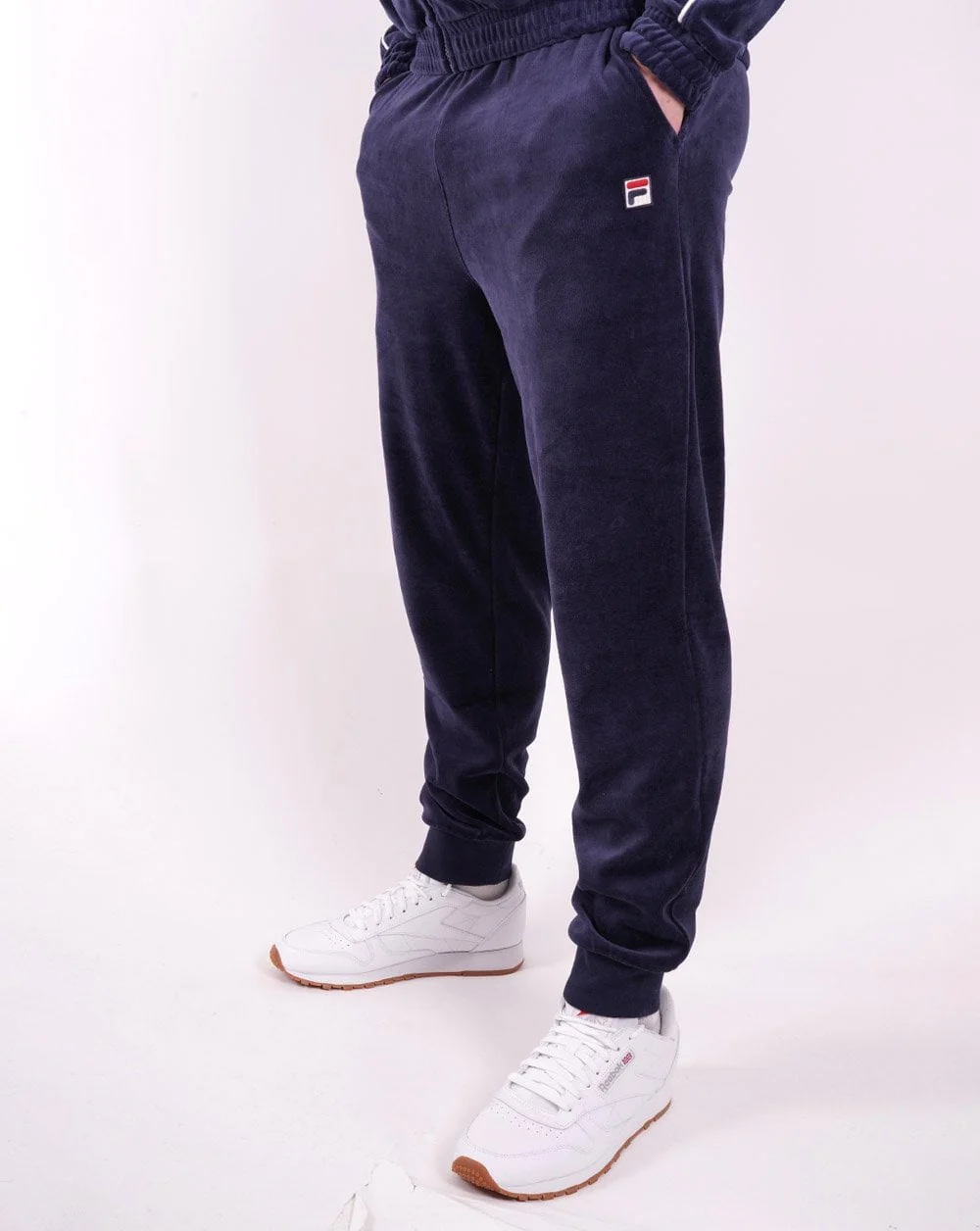 Fila Vintage Yarel Velour Track Pants Navy