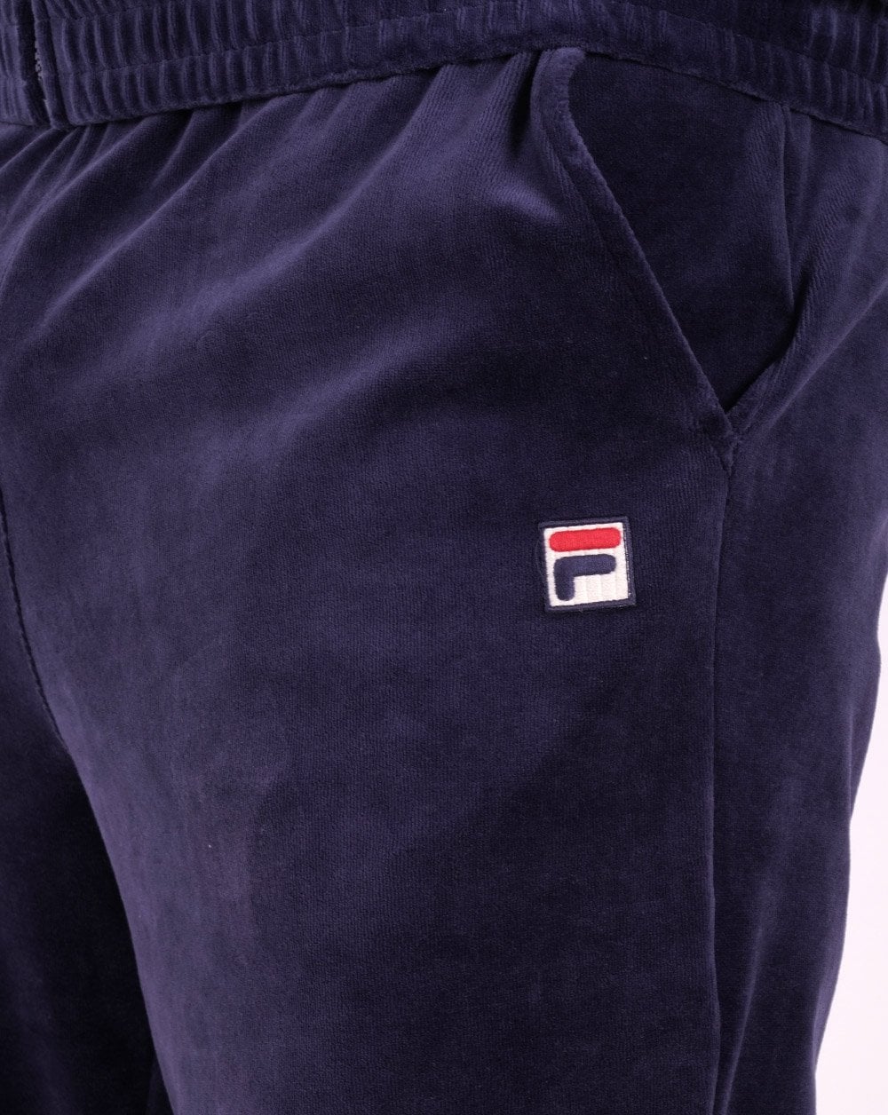 Fila Vintage Yarel Velour Track Pants Navy - Image 2