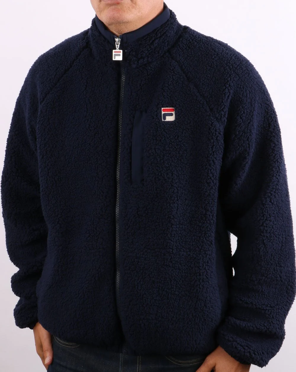 Fila Vintage Yuri Sherpa Fleece Navy - Image 3