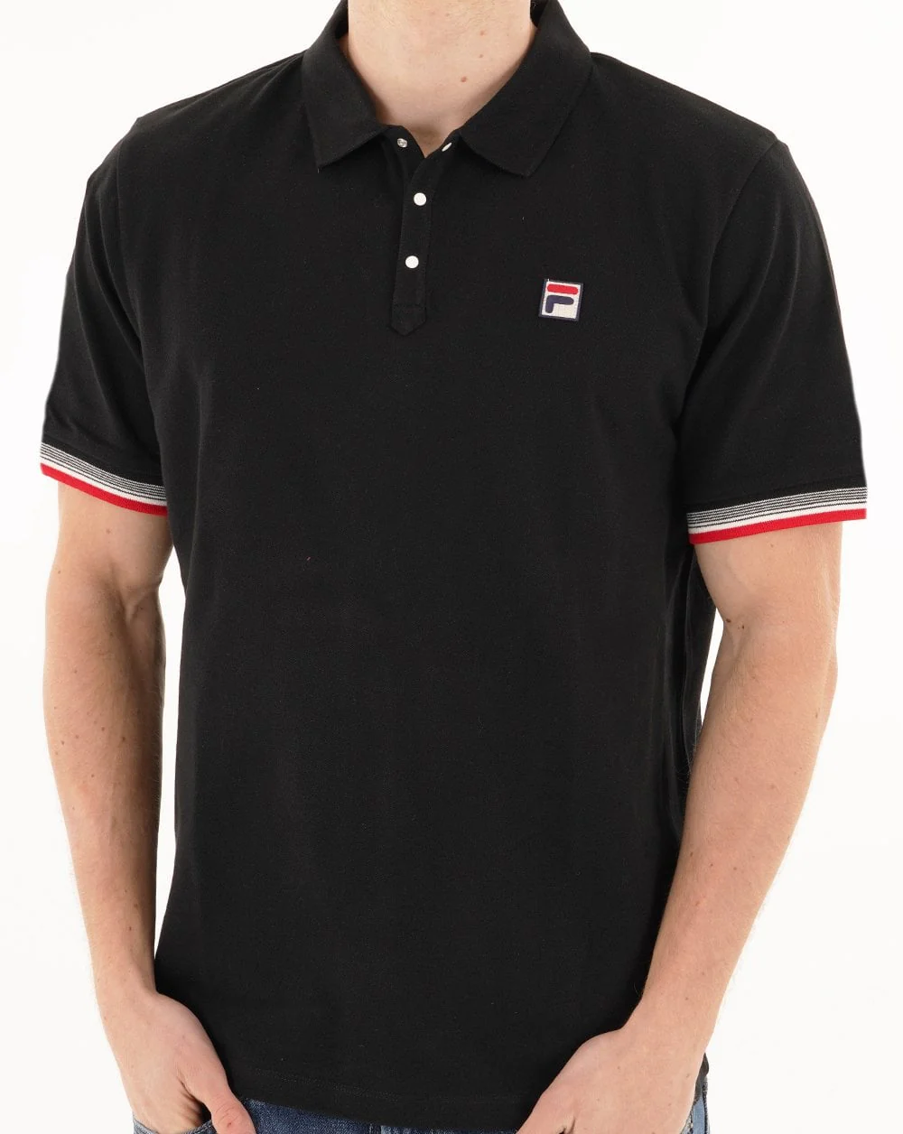 Fila Vintage Zev Polo Shirt Black