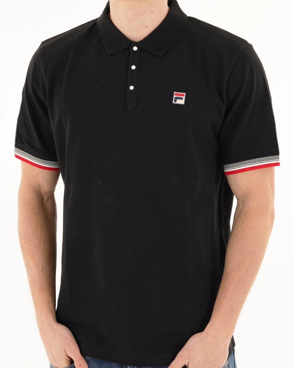 Fila Vintage Zev Polo Shirt Black - Image 2