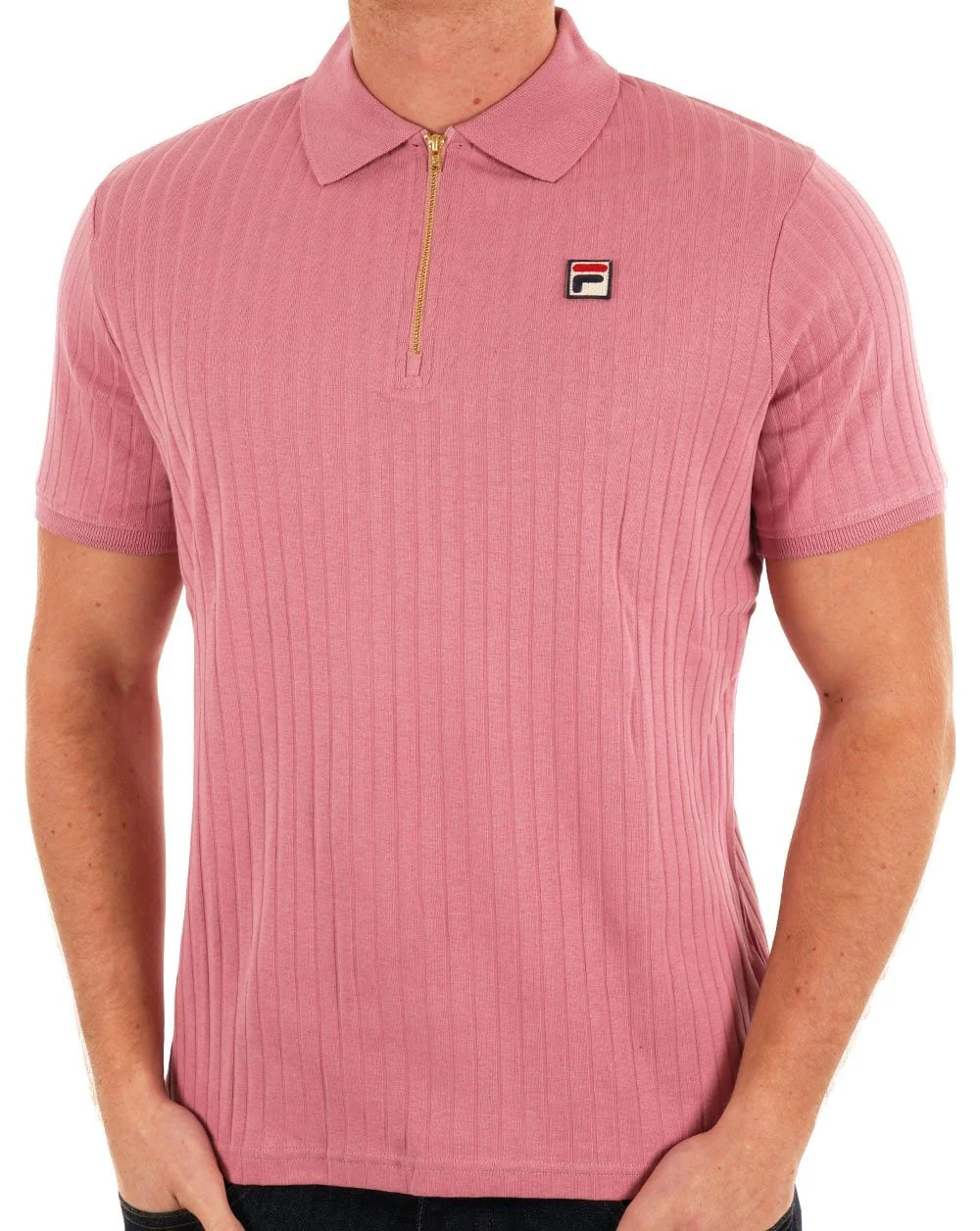Fila Vintage Zip Polo Deep Pink - Image 2