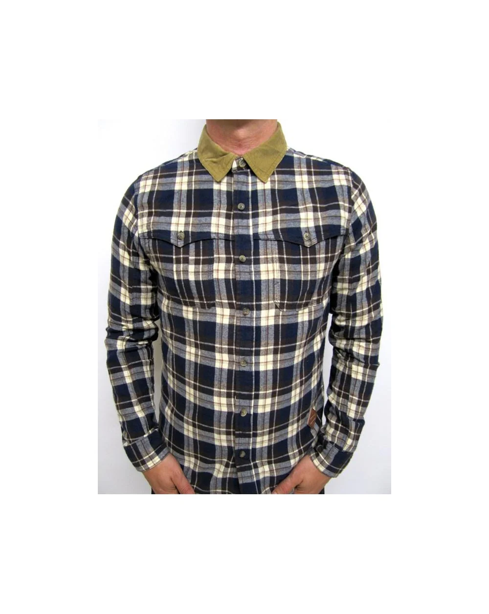 Fly 53 Heathwood Check Shirt Midnight Navy