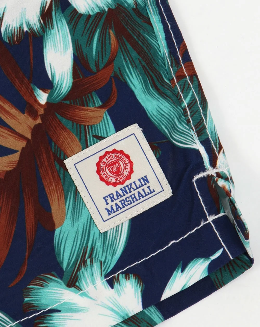 Franklin And Marshall Floral Beach Shorts Vintage Blue - Image 3