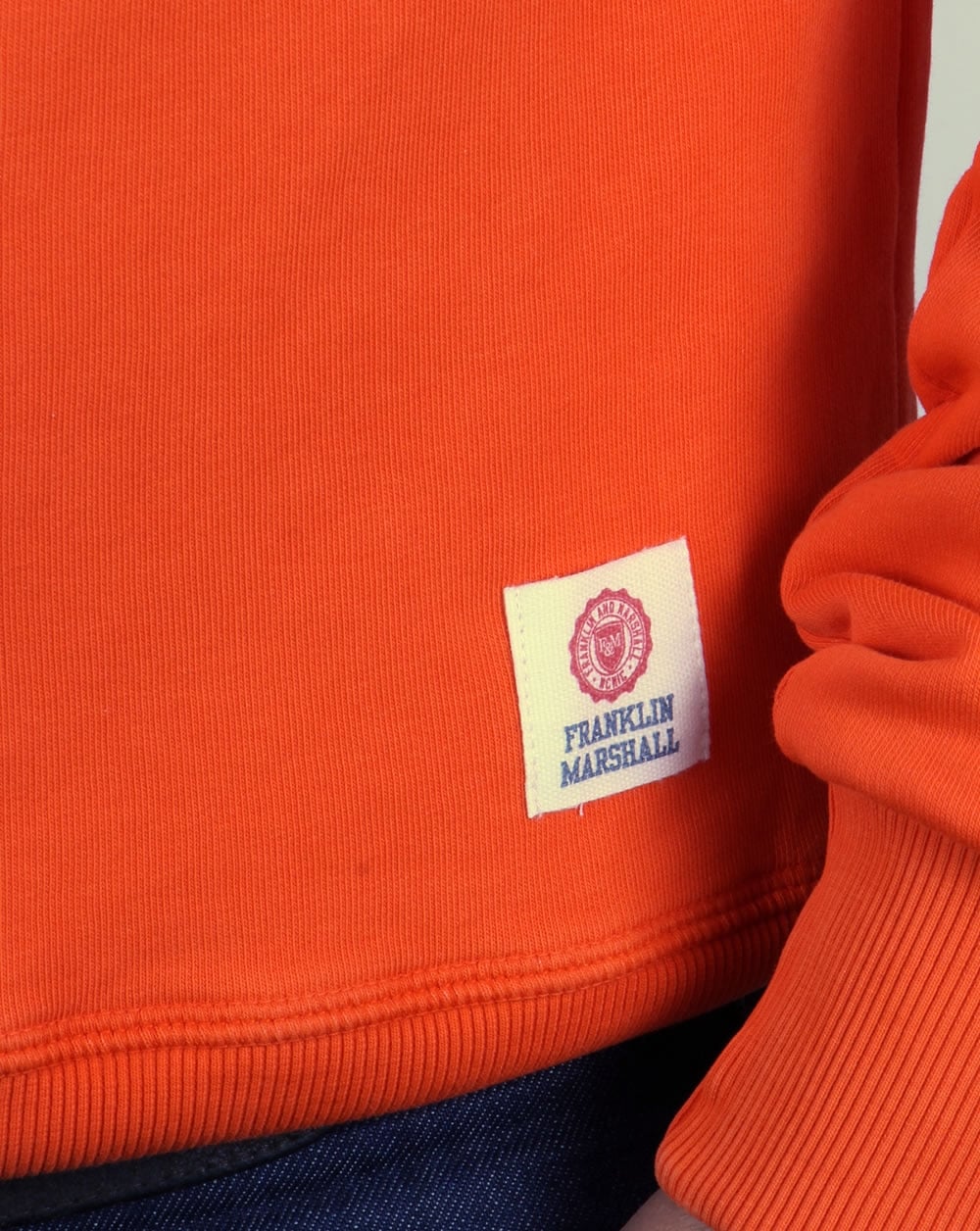 Franklin And Marshall Heritage Logo Sweatshirt Orange - Image 3