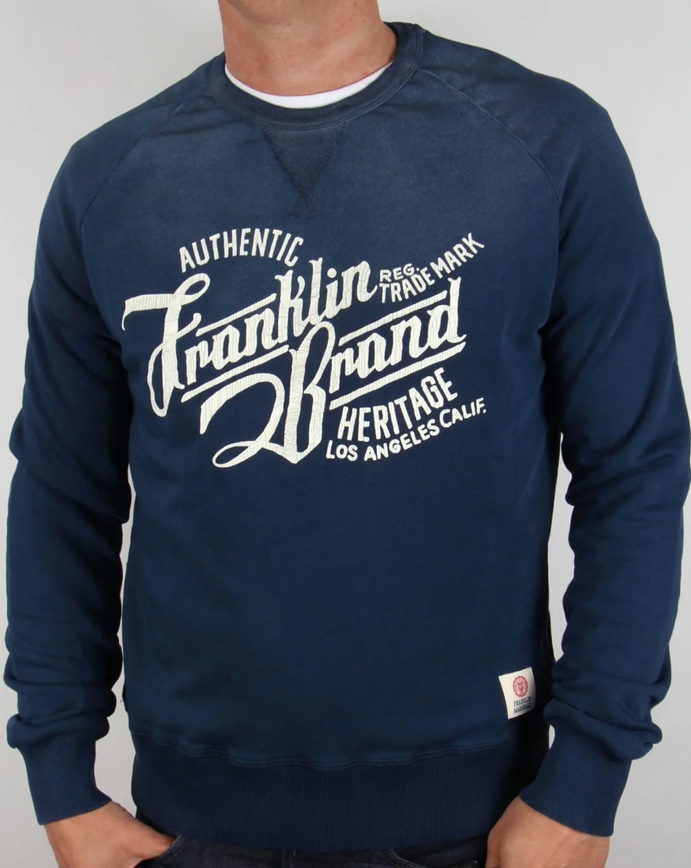 Franklin And Marshall Heritage Logo Sweatshirt Original Blue