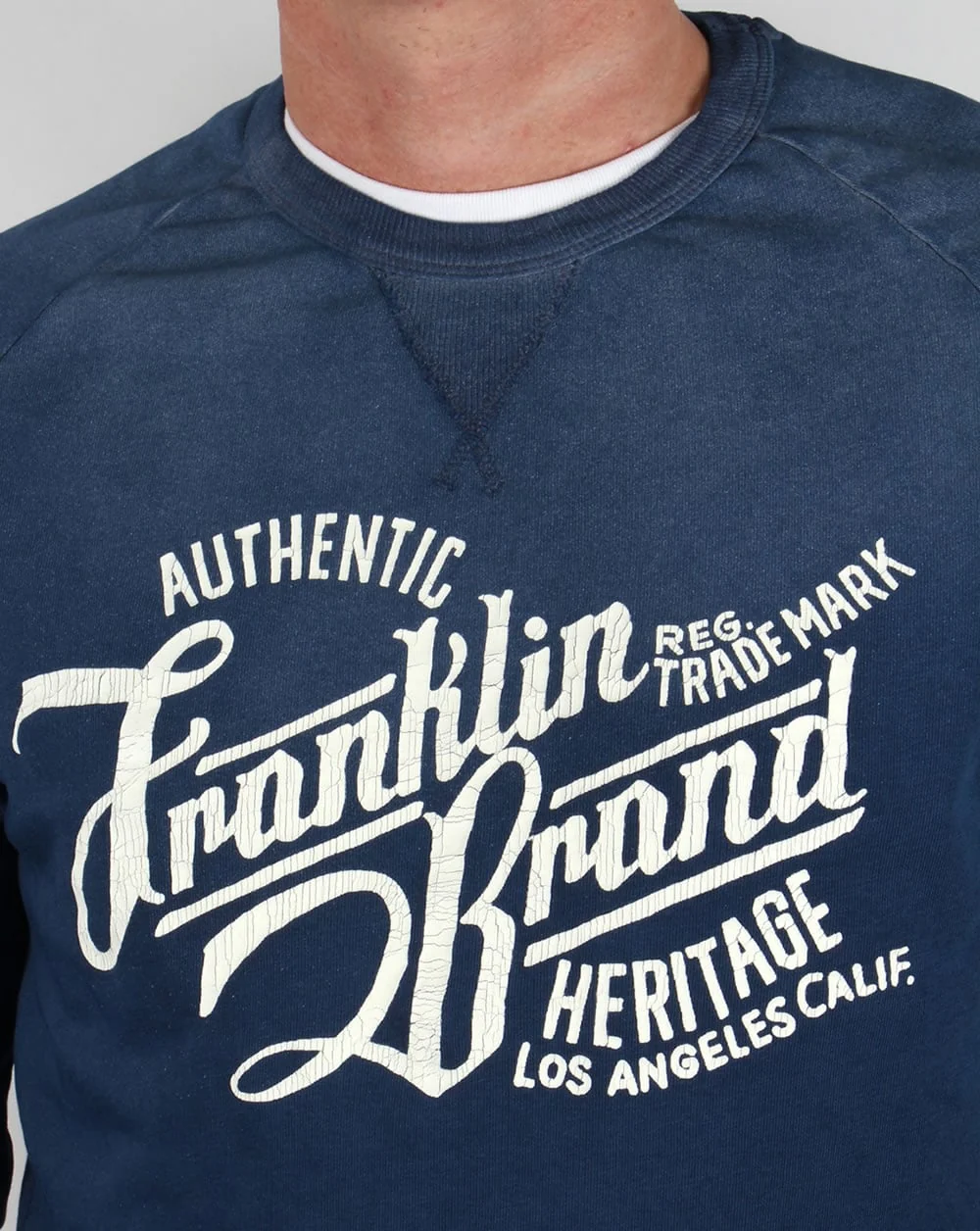 Franklin And Marshall Heritage Logo Sweatshirt Original Blue - Image 2