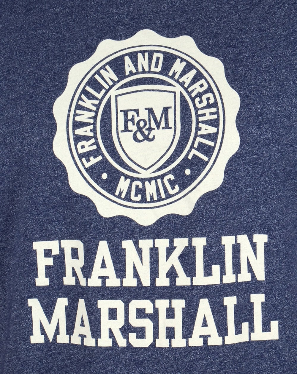 Franklin And Marshall Large Logo T-shirt Blue Melange - Image 2