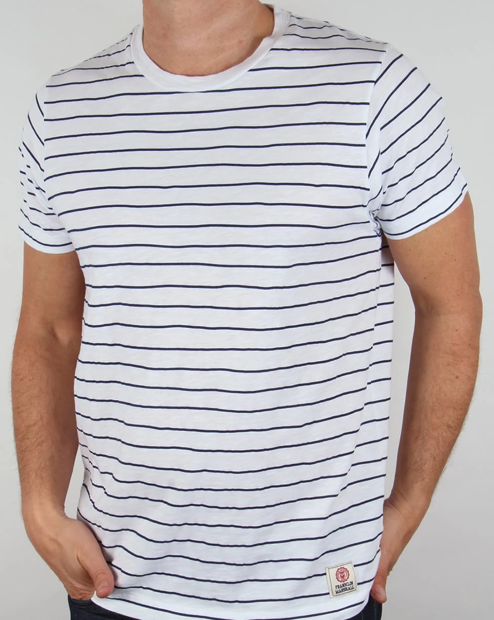Franklin And Marshall Striped T-shirt White/Navy