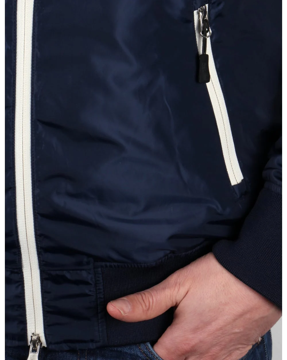 Franklin And Marshall Uni Zip Funnel Neck Jacket Navy - Image 3