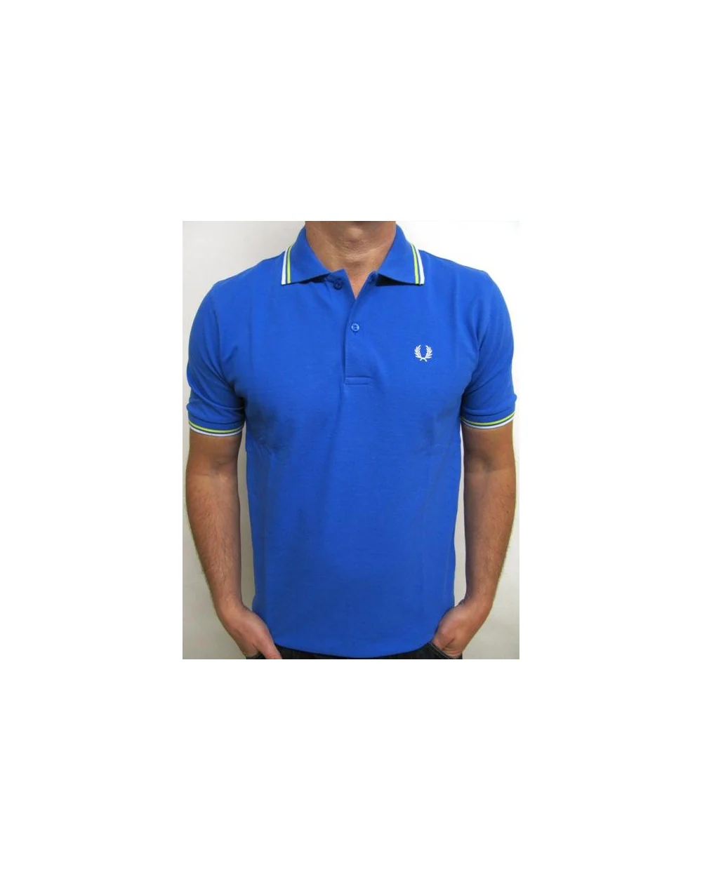 Fred Perry Twin Tipped Polo Shirt Cobalt/White/Yellow