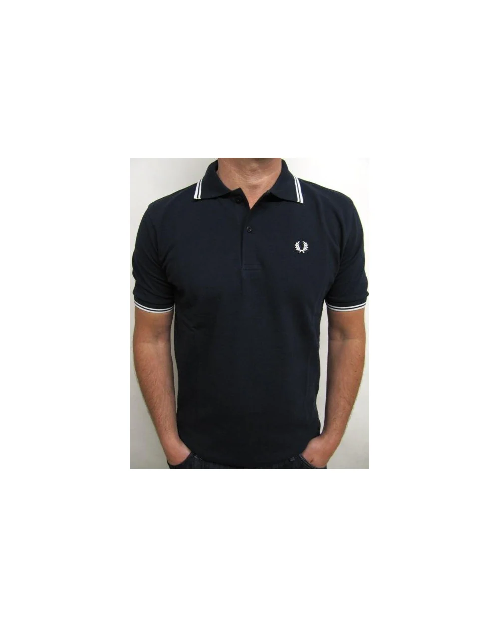 Fred Perry Twin Tipped Polo Shirt Navy/White