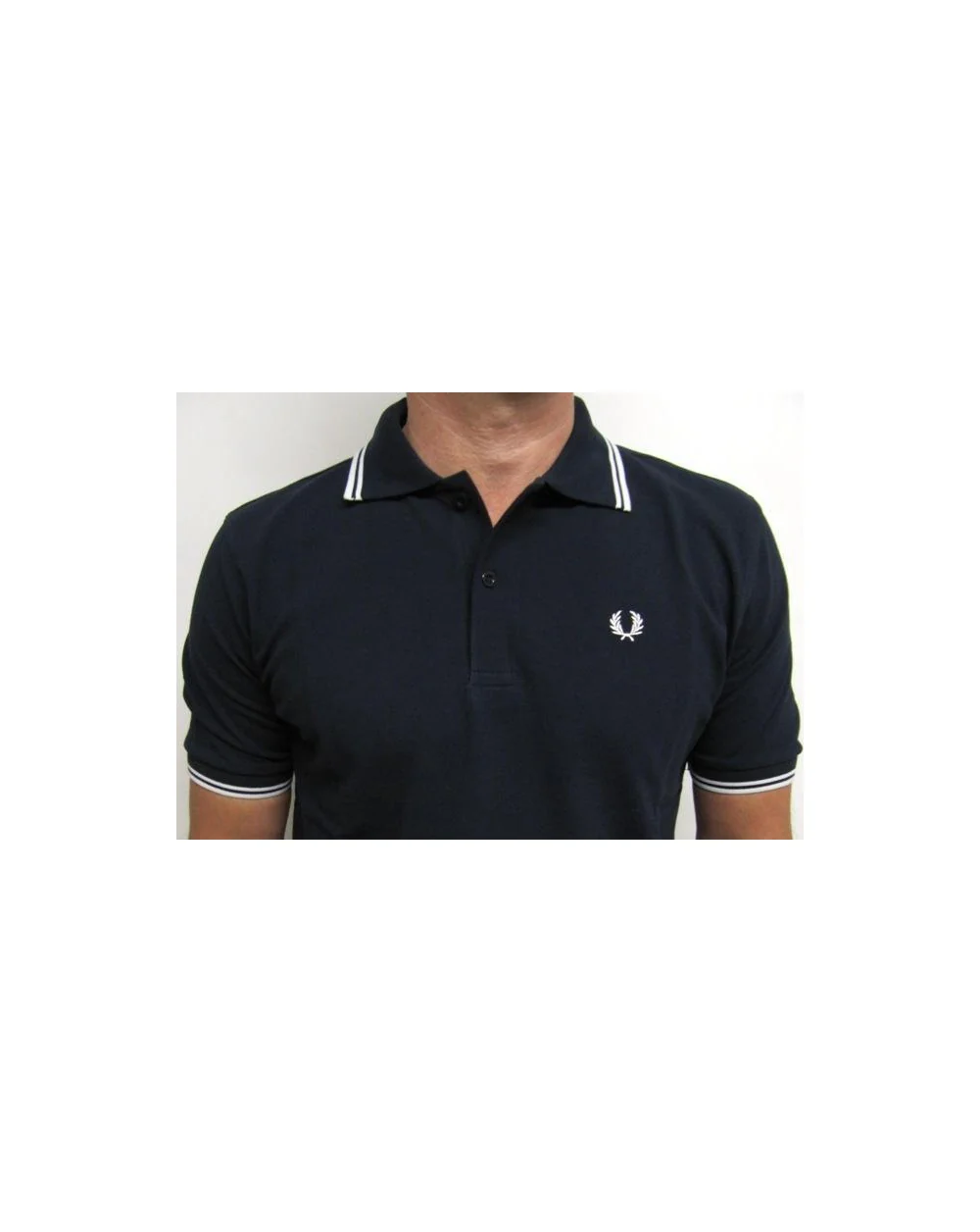 Fred Perry Twin Tipped Polo Shirt Navy/White - Image 2