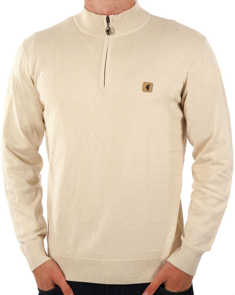 Gabicci Vintage 1/4 Zip Jumper Cream - Image 3