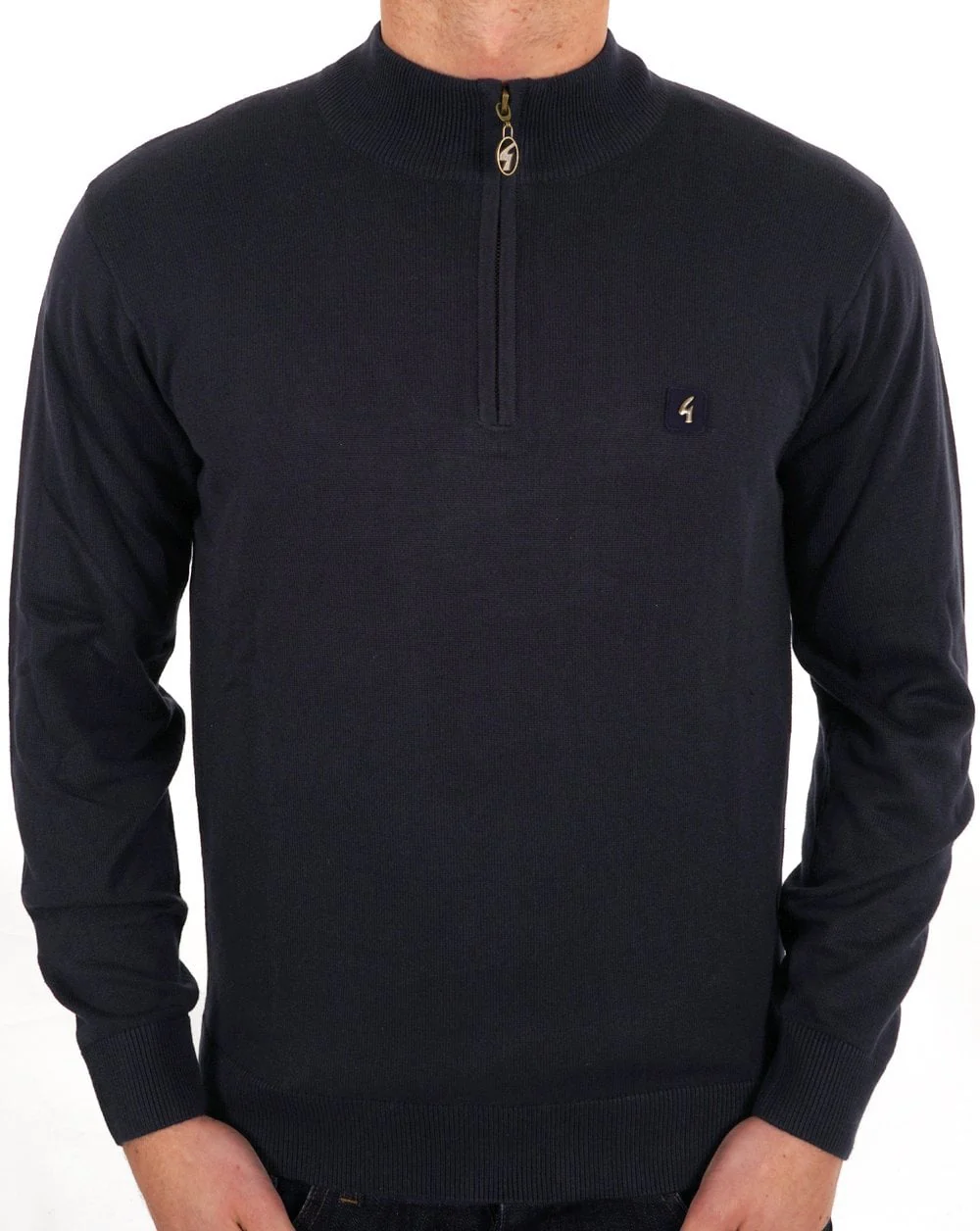 Gabicci Vintage 1/4 Zip Jumper Navy - Image 3