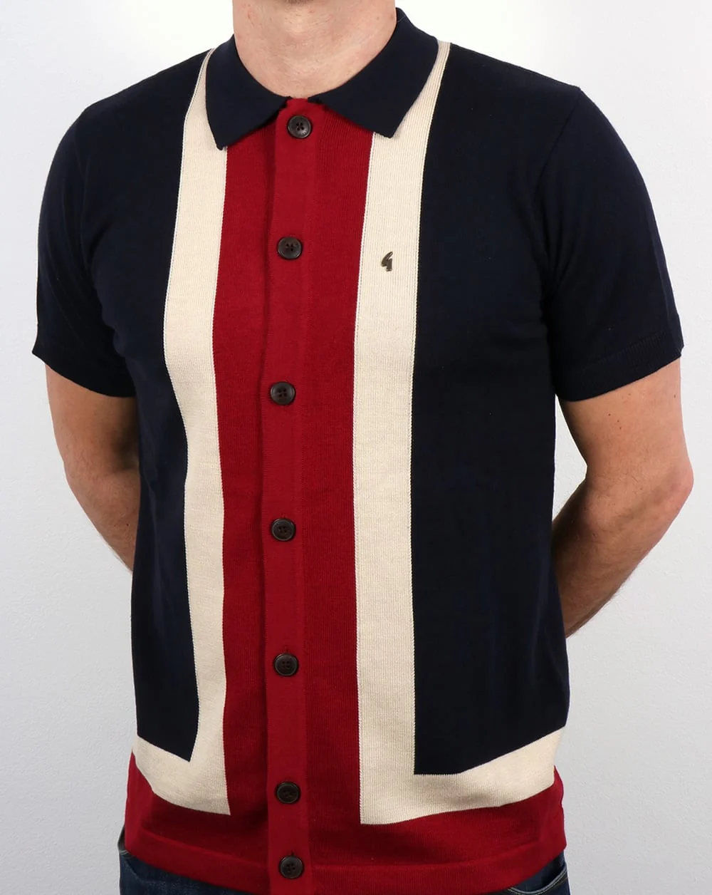 Gabicci Vintage Angelo Polo Shirt Navy - Image 3