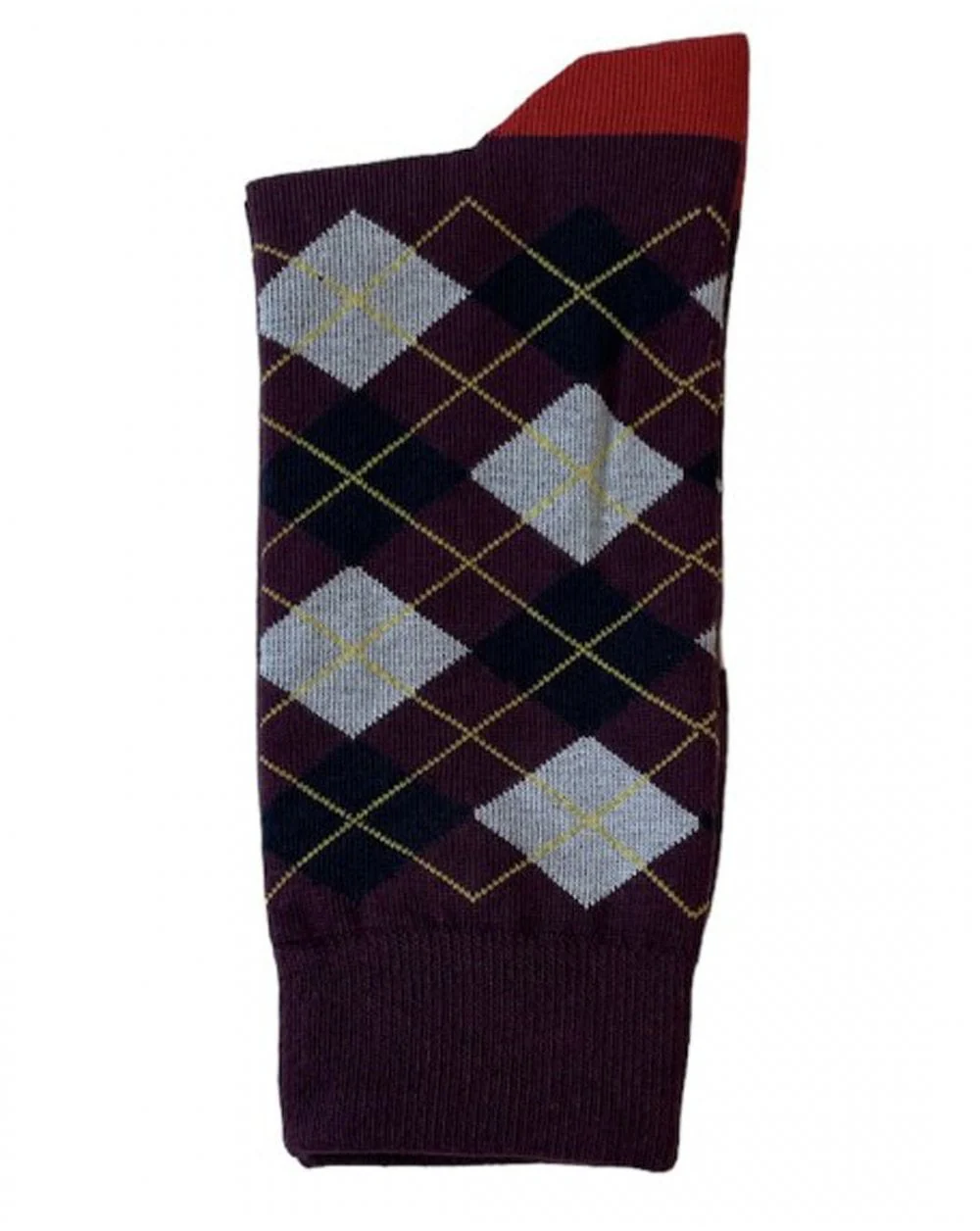 Gabicci Vintage Argyle Socks Burgundy - Image 2
