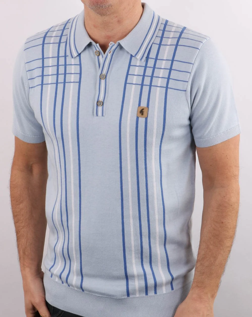 Gabicci Vintage Bale Polo Ice Blue - Image 3