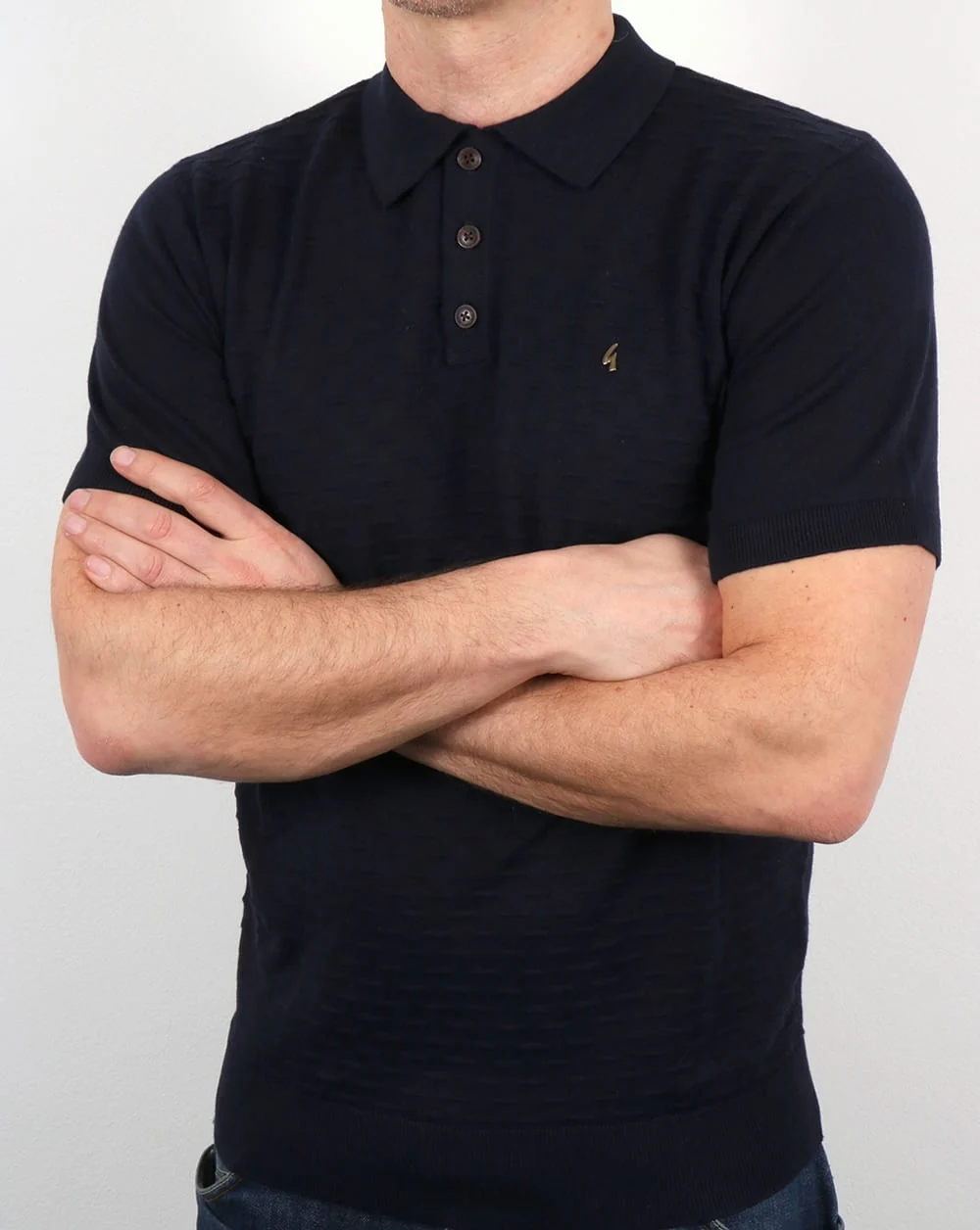 Gabicci Vintage Bennett Polo Shirt Navy - Image 3