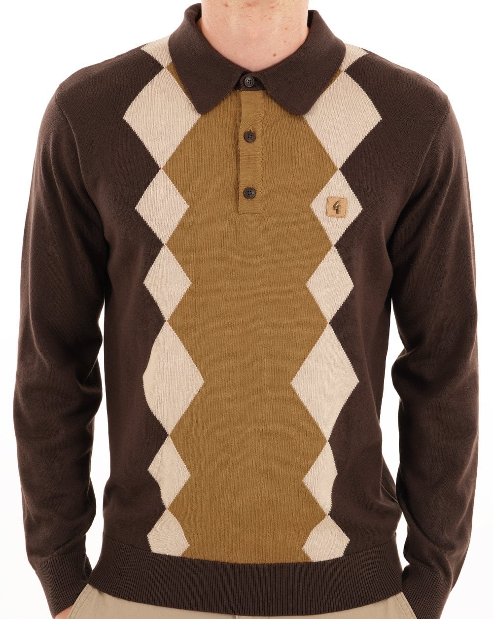Gabicci Vintage Bond Argyle Knit Polo