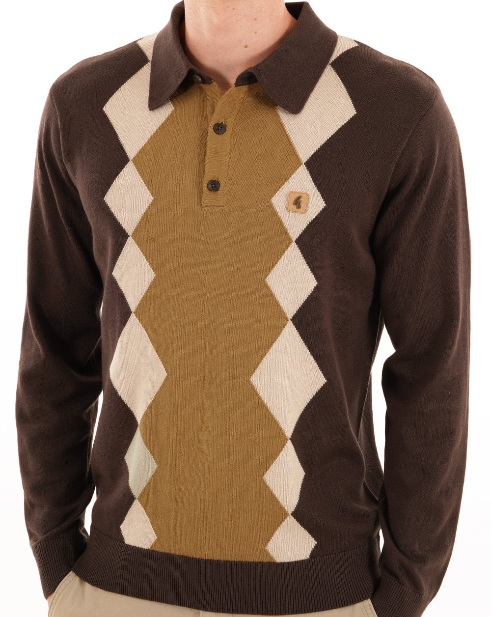 Gabicci Vintage Bond Argyle Knit Polo - Image 2