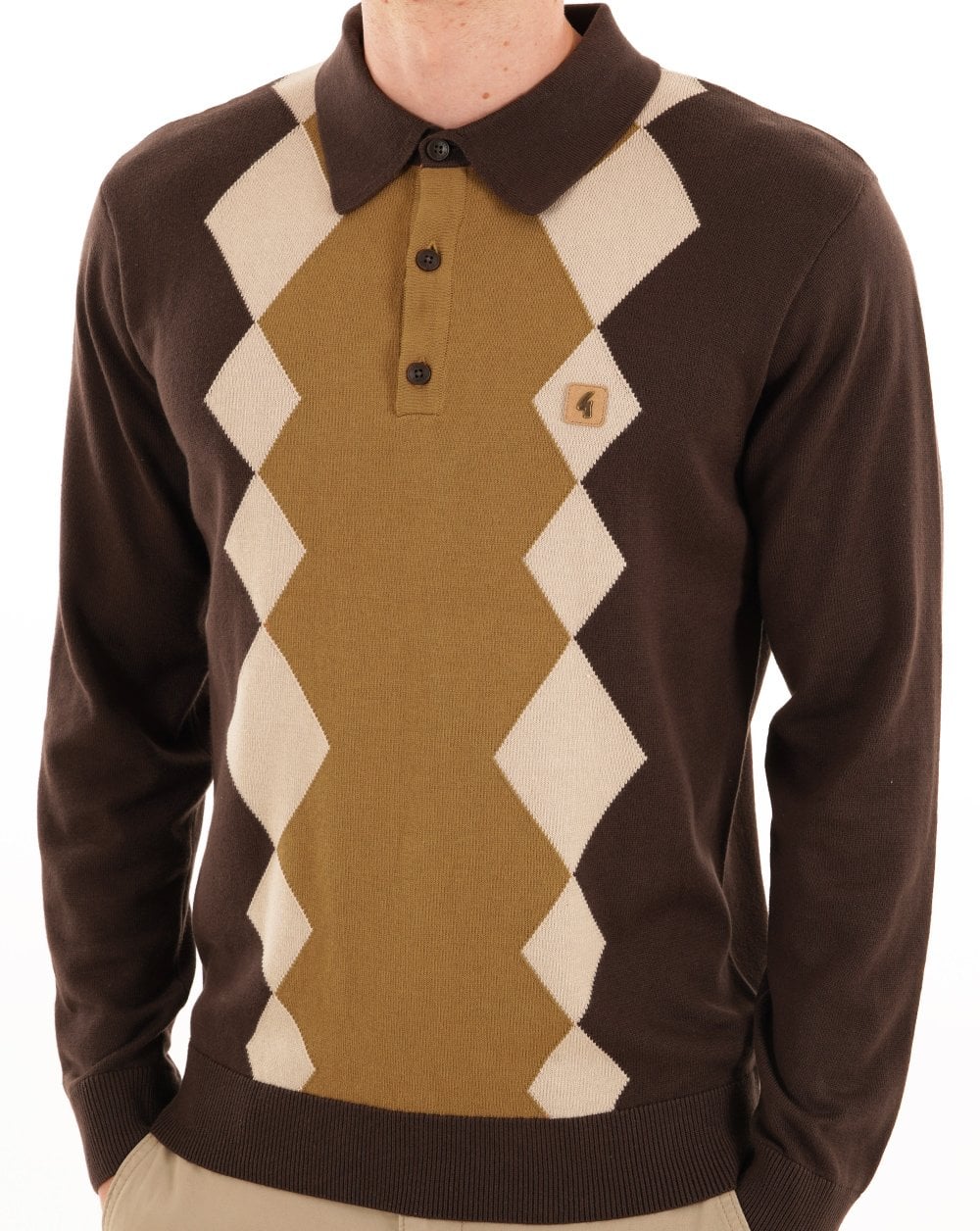 Gabicci Vintage Bond Argyle Knit Polo - Image 3