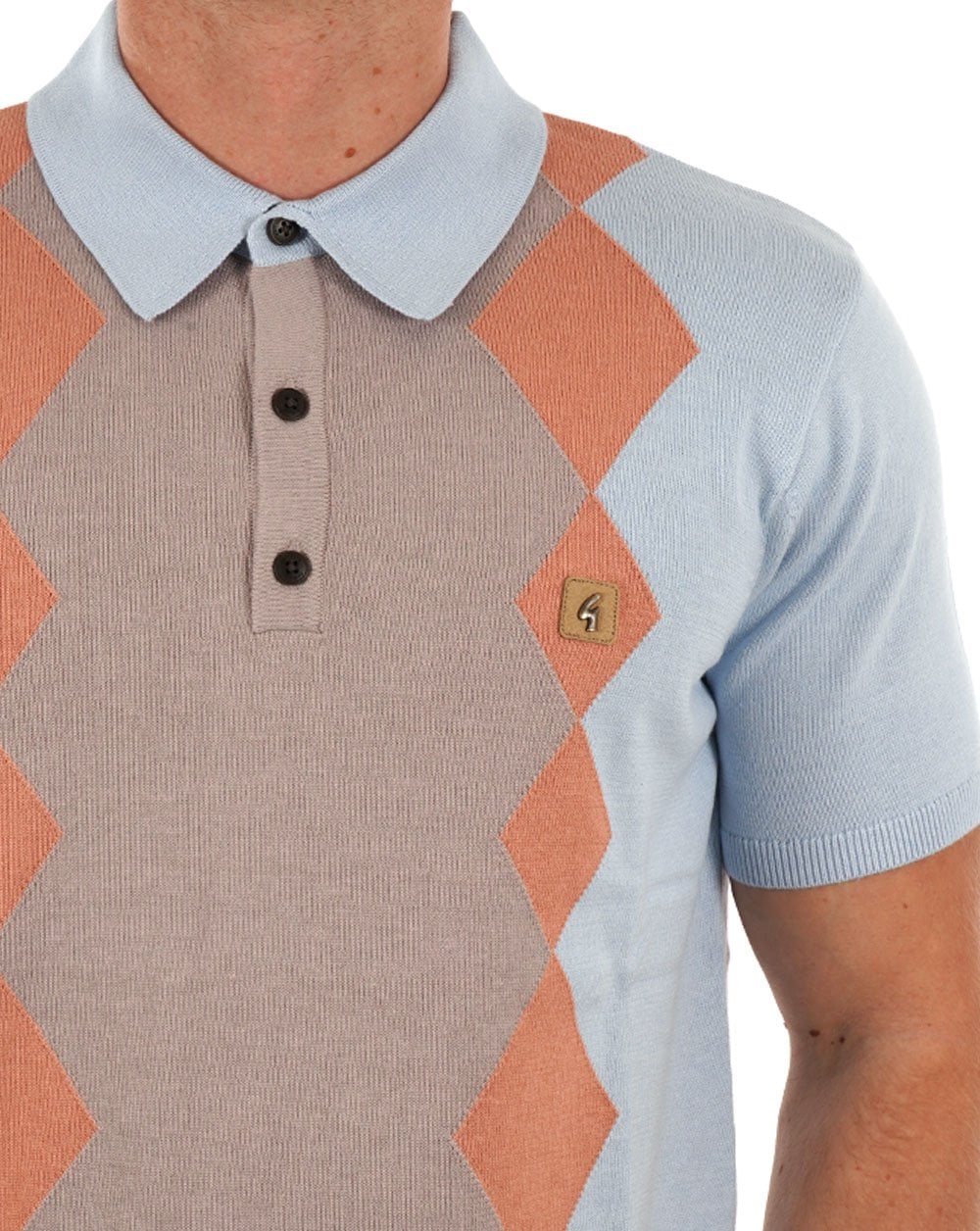 Gabicci Vintage Bond Knitted Polo Azure - Image 2