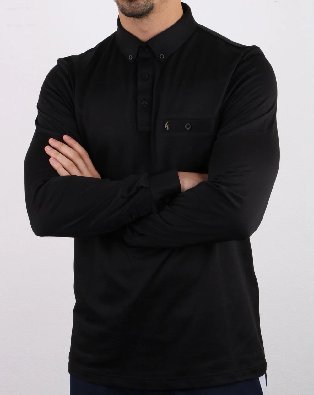 Gabicci Vintage Britman Polo Shirt Black - Image 3