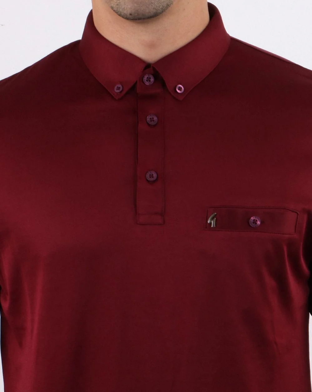 Gabicci Vintage Britman Polo Shirt Cabernet - Image 2
