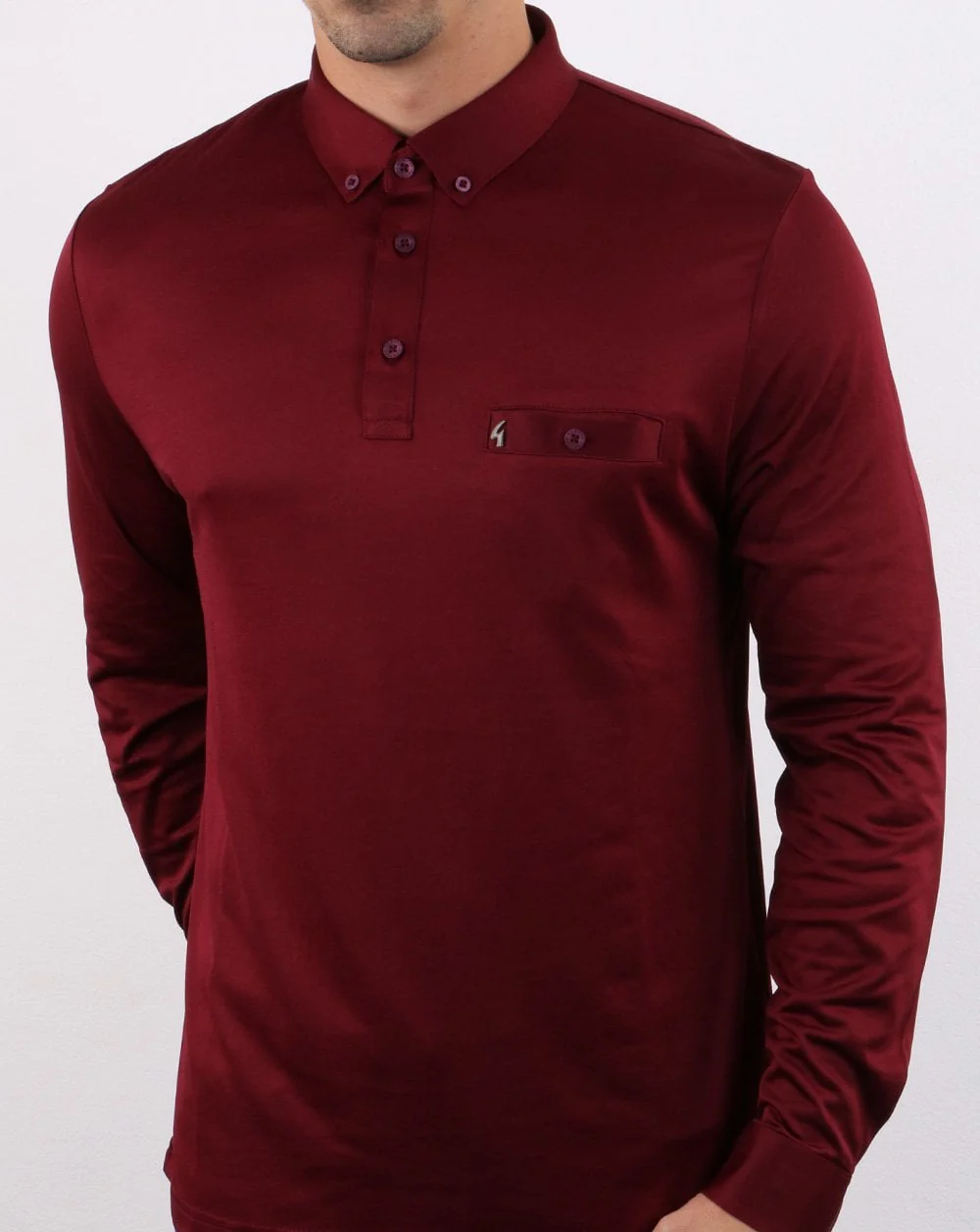 Gabicci Vintage Britman Polo Shirt Cabernet - Image 3