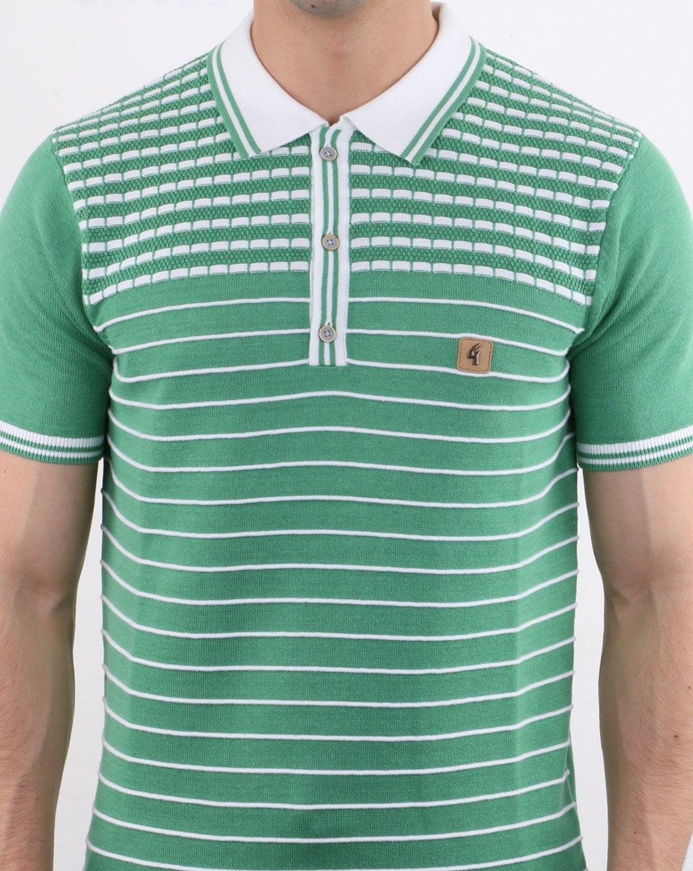 Gabicci Vintage Canyon Polo Shirt Green - Image 3