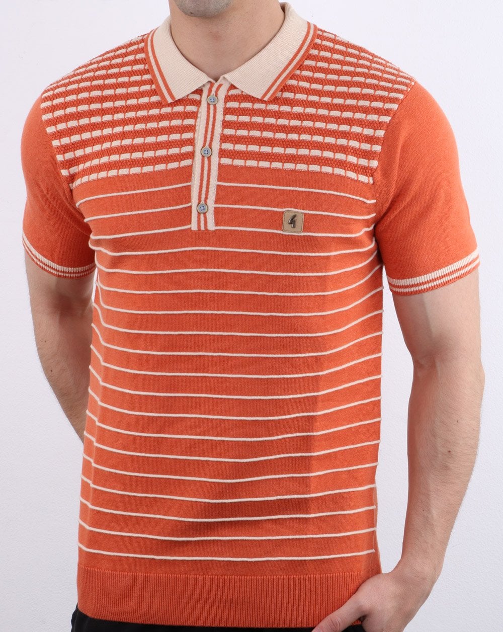 Gabicci Vintage Canyon Polo Shirt Orange - Image 2