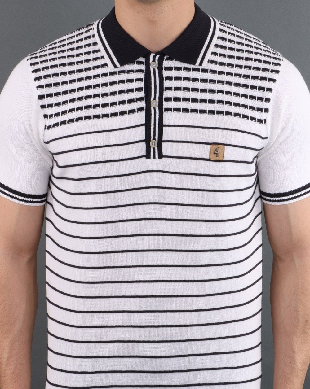 Gabicci Vintage Canyon Polo Shirt White - Image 4