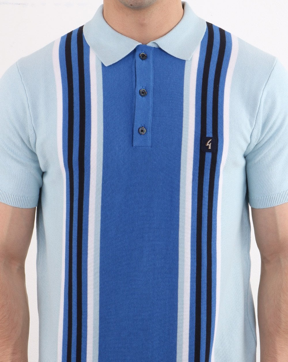 Gabicci Vintage Casbah Polo Shirt Sky Blue - Image 3